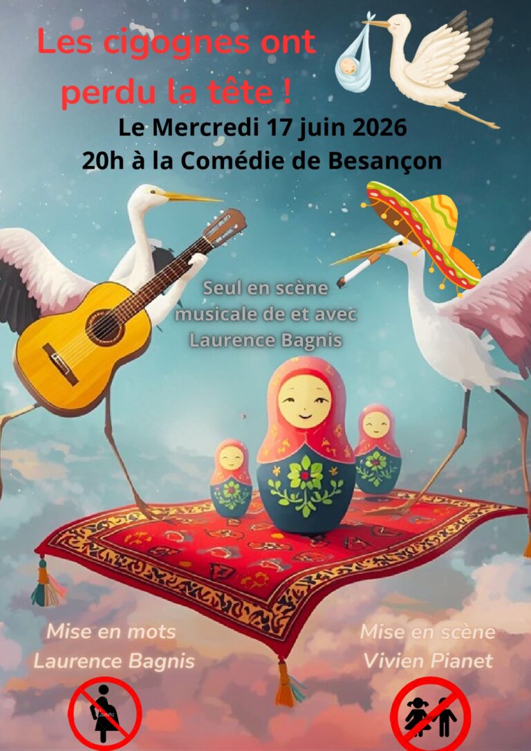 Affiche du spectacle Les cigognes ont perdu la tête à la Comédie de Besançon