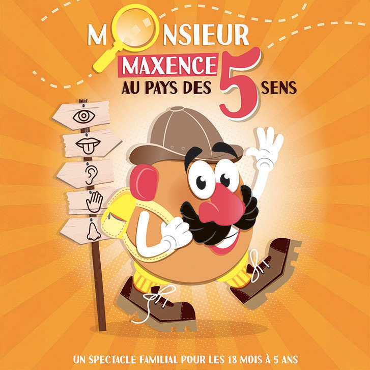 Affiche du spectacle Monsieur Maxence au pays des 5 sens à la Comédie de Besançon